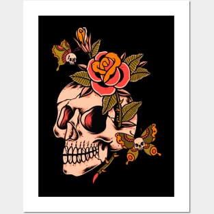 Skull Rose Posters and Art